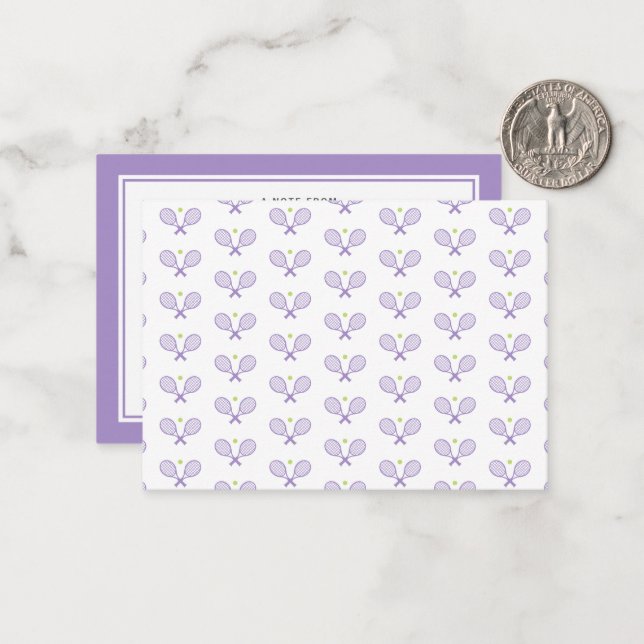 Personlig Tennis Mönster Anpassat namn Tennis Anteckningskort (Fram/Back In Situ)