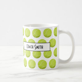 Personlig Tennis Mönster Coach Gift Kaffemugg