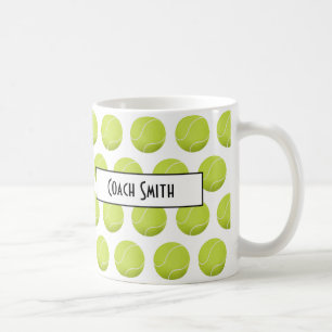 Personlig Tennis Mönster Coach Gift Kaffemugg