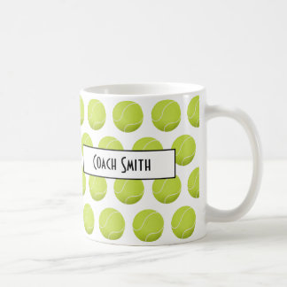Personlig Tennis Mönster Coach Gift Kaffemugg