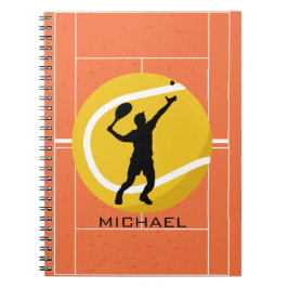 Personlig Tennis Player Coach Serving Sports Anteckningsbok