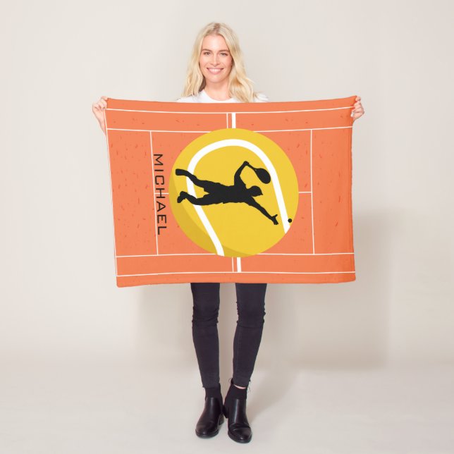 Personlig Tennis Player Coach Serving Sports Fleecefilt (På plats)