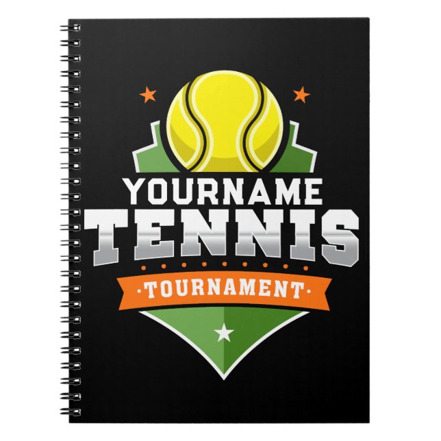 Personlig Tennis Player NAMN Varsity Tournament Anteckningsbok (Framsidan)