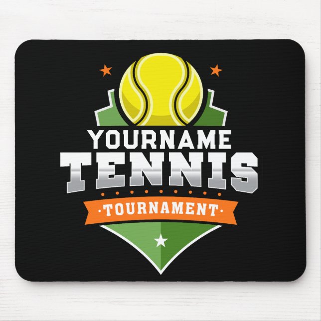 Personlig Tennis Player NAMN Varsity Tournament Musmatta (Framsidan)