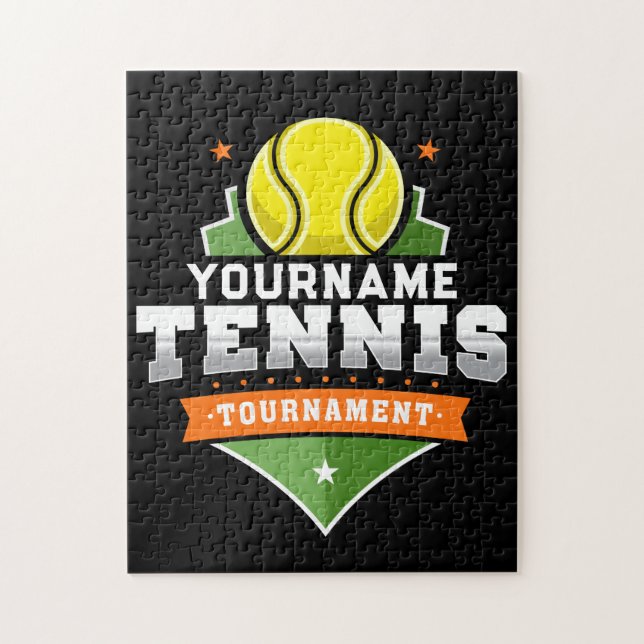 Personlig Tennis Player NAMN Varsity Tournament Pussel (Vertikal)