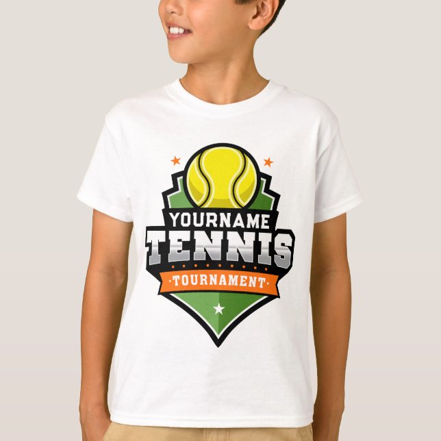 Personlig Tennis Player NAMN Varsity Tournament T Shirt (Framsida)