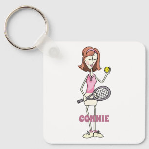 Personlig Tennis Player Nyckelring