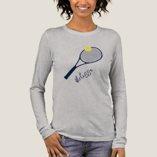 Personlig Tennis Player Racket Motif T Shirt