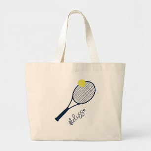 Personlig Tennis Player Racket och Boll Logotyp Jumbo Tygkasse