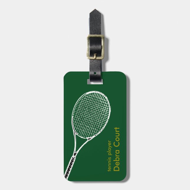 Personlig tennis-spelarresa bagagebricka (Vertikal Framsida)