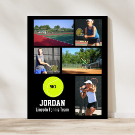 Personlig Tennis Team Photo Collage Namn School Poster