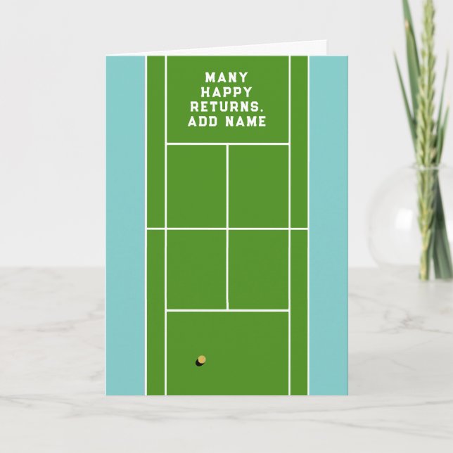 Personlig Tennisfödelsedag Kort (Framsida)