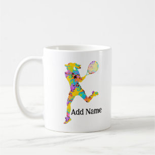 Personlig tennismugg för flickor med dubbelsidig t kaffemugg