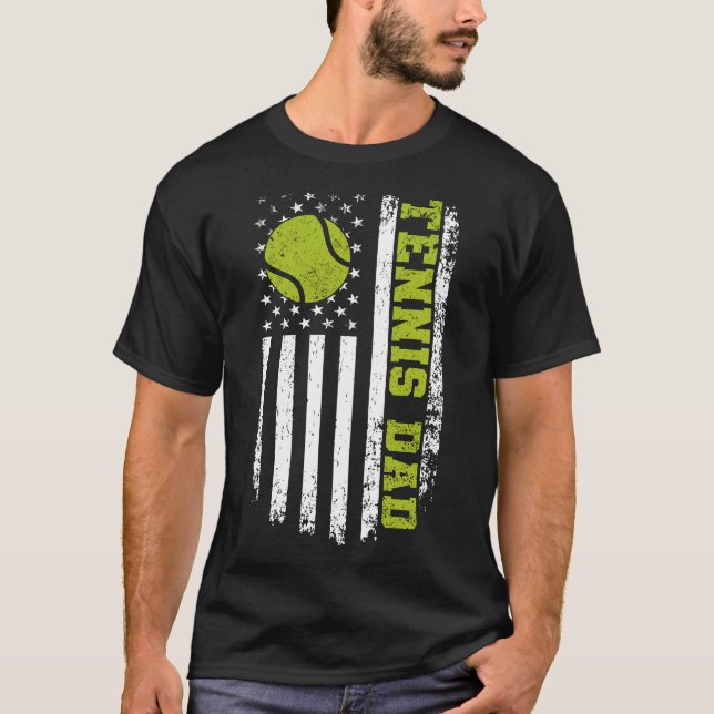 Personlig Tennispappa Grunge Fars Dag  T Shirt (Framsida)