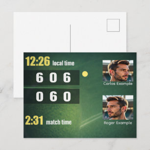 Personlig Tennisresultatstavla – Anpassad Match Vykort