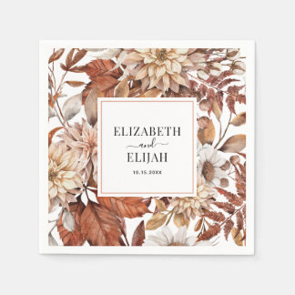 Personlig Terracotta Autumn Fall Wedding Pappersservett