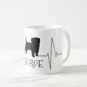 Personlig Terrier Kärlek Mitt Hund Heart Beat Kaffemugg