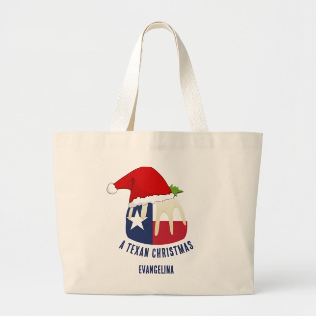 Personlig TEXAN CHRISTMAS Pudding Jumbo Tygkasse (Framsidan)