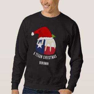 Personlig TEXAN CHRISTMAS Pudding Lång Ärmad Tröja
