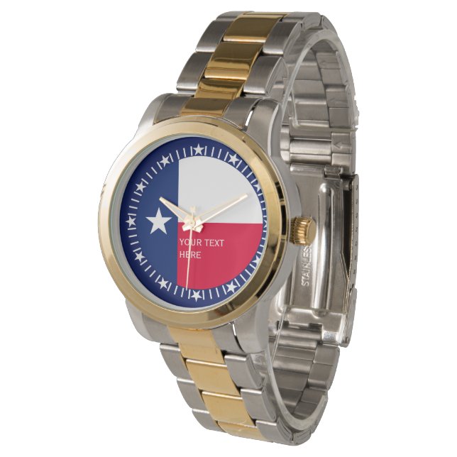Personlig Texas Statlig flagga vaktdesign Armbandsur (Vinklad)