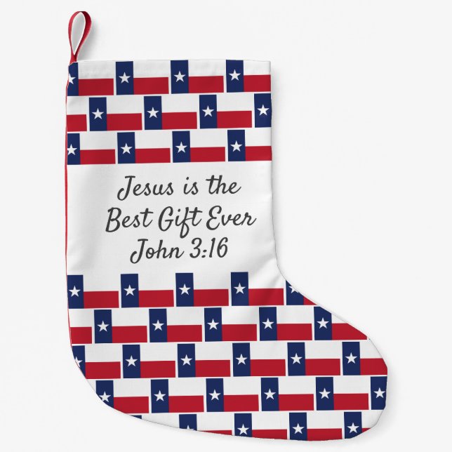 Personlig TEXAS TEXAN FLAGG Liten Julstrumpa (Framsidan)