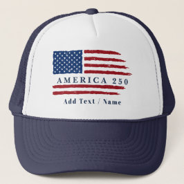 Personlig text Amerika 250 Patriotisk flagga Keps