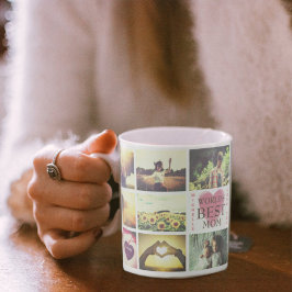 Personlig text anpassningsbar fotokollage kaffemugg