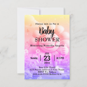 Personlig text baby shower inbjudningar