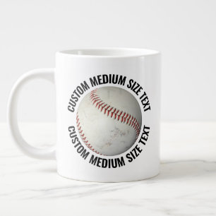 Personlig text baseboll i medelstorlek Customize Jumbo Mugg