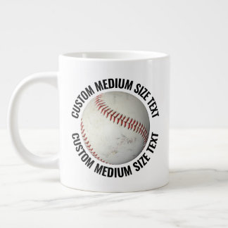 Personlig text baseboll i medelstorlek Customize Jumbo Mugg