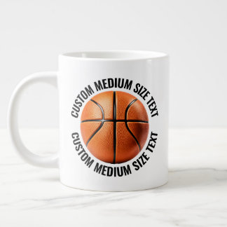 Personlig text basketboll i medelstorlek med egen jumbo mugg