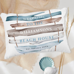Personlig Text, Beach Coastal Driftwood Tema Prydnadskudde