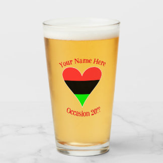 Personlig text för afrikanska diasporans hjärtflag glaskopp