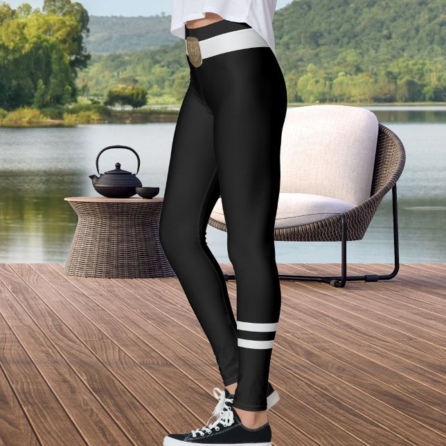 Personlig text för husdjursälskare i svart och grå leggings (Skapare uppladdad)
