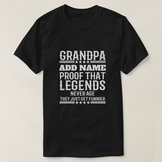 Personlig Text Funny Grandpa-bevis för den förklar T Shirt (Design framsida)