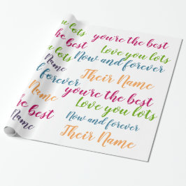 Personlig TEXT GiftWrap - Handskriftskript Presentpapper
