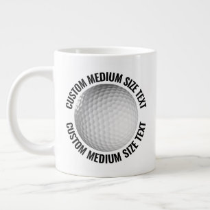 Personlig text golfboll i medelstorlek, specialbes jumbo mugg