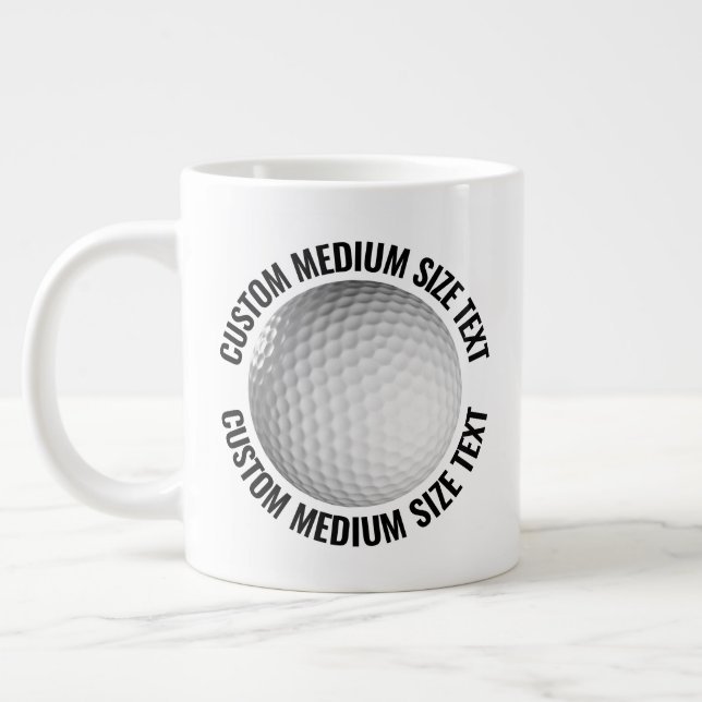 Personlig text golfboll i medelstorlek, specialbes jumbo mugg (Vänster)