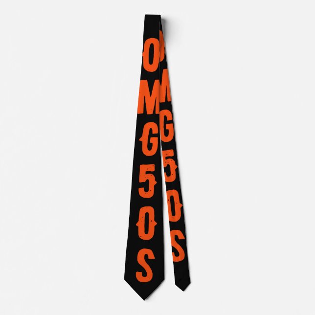 Personlig text i orange Vacker färg Svart Slips (Framsida)
