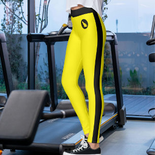 Personlig text kattälskare husdjursmamma gul svart leggings