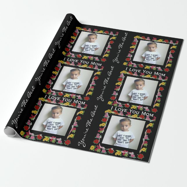 Personlig Text och foto Mors dag Presentpapper (Utrullad)