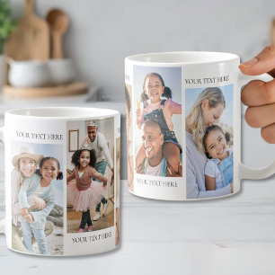 Personlig text och fotokollage kaffemugg