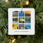 Personlig Text och Photo Collage Hawaii Julgransprydnad Keramik<br><div class="desc">Personlig Text och Photo Collage of Hawaii på Kauai-ön (foton tagna av mig) med rödspark glitter på baksidan</div>