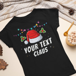 Personlig Text Santa Hat-Helgdag T Shirt