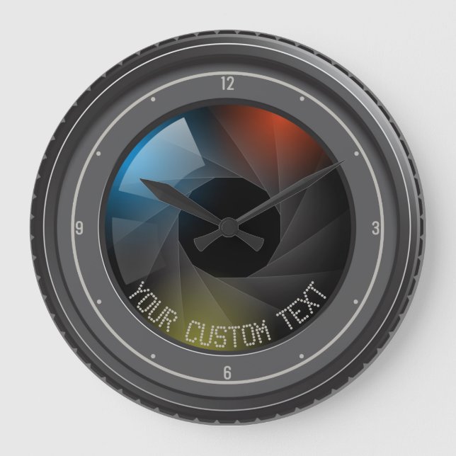Personlig TEXT SLR Kamerazoomfotolinser Stor Klocka (Framsida)