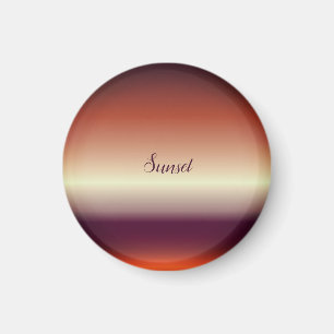 Personlig Text Solnedgång Lila & röd Magnet