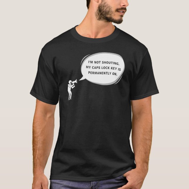 Personlig Text Stick figur Shouting Man T Shirt (Framsida)