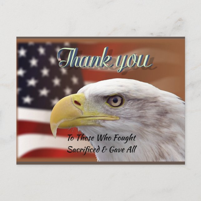 Personlig text tack patriotisk mall vykort (Framsida)