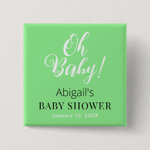 Personlig textdesign för fyrkantig knapp för baby