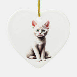 Personlig Thai Cat Kitten Julgransprydnad Keramik
